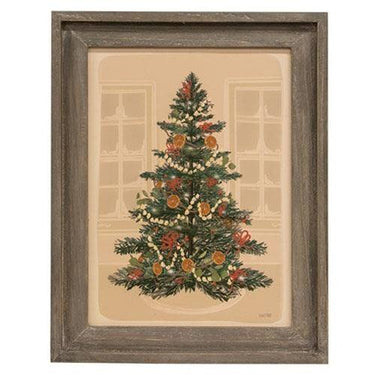 Christmas Tree Gray Wood Framed Sign - The Fox Decor